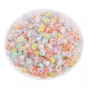 Свободные аксессуары бусины-разделители 50 шт./лот отверстие:3.0 мм 12 мм для изготовления ювелирных изделий ручной работы Подсолнухи прозрачные бусины