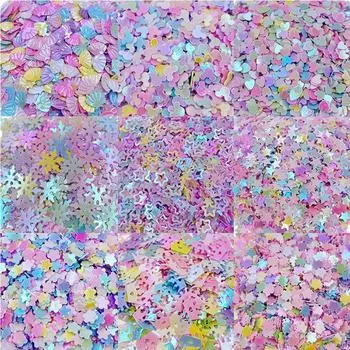 Свободные блестки DIY Ручная работа Звезда Сердце Раковина Листья Различные стили Свадебные украшения Ремесло для ногтей Слизь Наполнитель Разные цвета Сверкающее изготовление ювелирных изделий 3