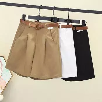 Свободные брюки с высокой талией, широкие брюки, повседневные шорты S