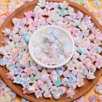 Свободные бусины, 500 г/пакет, маркировка ювелирных изделий, ореол, цветной акрил, ландыш, градиент, сделай сам, двухцветный