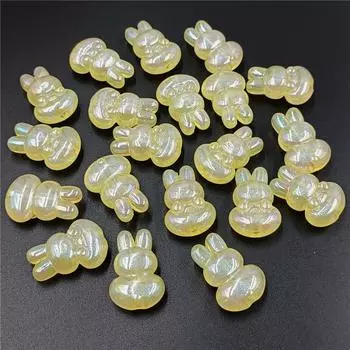 Свободные бусины, браслет, ожерелье, аксессуары, сделай сам, 5 шт., тыква, кролик, имитация нефрита, цвет, тонкая вспышка, материалы ручной работы, УФ-бусины с вертикальными отверстиями жёлтый