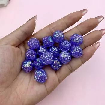Свободные бусины DIY браслеты акрил для ожерелья модные 15 шт. ювелирные изделия цветы 15 мм 16*15mm фиолетовый