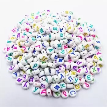 Свободные бусины DIY ремесла акриловые модные плоские/квадратные русские буквы 100 шт./лот для изготовления ювелирных изделий бусины 5