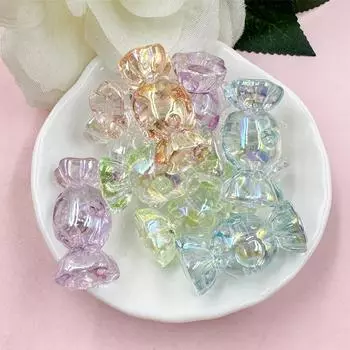 Свободные бусины-конфеты 12,5*29,1 мм желейные цвета акрил 10 шт. для изготовления браслетов и сережек DIY ювелирные аксессуары разноцветный