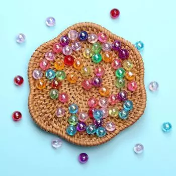 Свободные бусины ручной работы 80-500 шт. ярких цветов AB Цвет DIY Изготовление ювелирных изделий Мода 4/6/8 мм Ожерелье Браслет Акриловые круглые аксессуары для рукоделия Подвеска 4mm 500pcs разноцветный