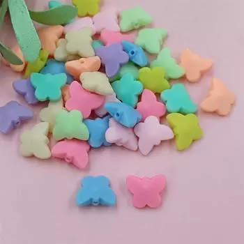 Свободные бусины ручной работы Бусины-бабочки (14-10)* 12 мм 50 шт. DIY ювелирных изделий ожерелья браслеты модные резиновые синий