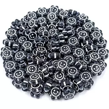 Свободные бусины в виде цветов для изготовления браслетов 30 шт. 10 мм Ювелирные аксессуары своими руками Цветочные бусины в виде улыбки Разноцветные свободные бусины Свободные бусины Мода Solid Color