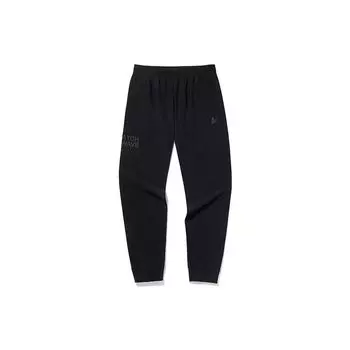 Свободные джоггеры Anta с однотонным буквенным принтом и эластичными манжетами, мужские брюки, черные 152131302-1 L