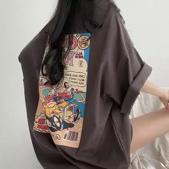 Свободные футболки большого размера с принтом, летние, с коротким рукавом, однотонные, с буквами, тонкие, повседневные, модные, для женщин на улице XXXL серый