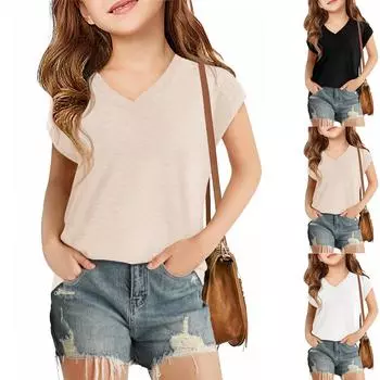 Свободные футболки для мальчиков и девочек 100 чёрный