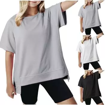 Свободные футболки для мальчиков и девочек 100 чёрный