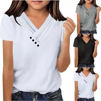 Свободные футболки для мальчиков и девочек 100 чёрный