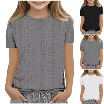 Свободные футболки для мальчиков и девочек 100 чёрный