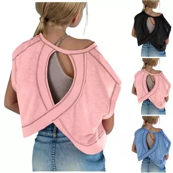 Свободные футболки для мальчиков и девочек 100 чёрный