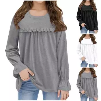 Свободные футболки для мальчиков и девочек 100 чёрный