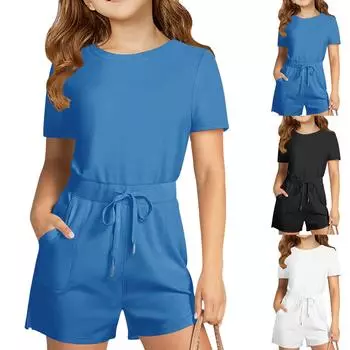 Свободные футболки для мальчиков и девочек 100 чёрный