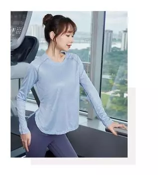 Свободные и длинные топы для бега для тренировок, спортивная одежда для йоги, быстросохнущие футболки с длинными рукавами, тонкая женская одежда для фитнеса