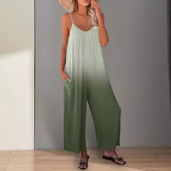 Свободные комбинезоны с карманами, крутой, трогательный, популярный повседневный комбинезон с широкими штанинами и подтяжками, уличная одежда XXL зелёный