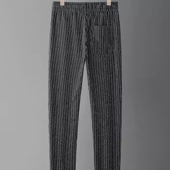 Свободные мужские брюки Ice Silk с эластичной полоской и ощущением драпировки, летние повседневные брюки прямого покроя, тонкие спортивные брюки M чёрный