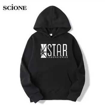 Свободные мужские и женские толстовки с капюшоном, толстовка с капюшоном Flash Starlab, уличная одежда, топ с капюшоном S ~ 3XL S серый