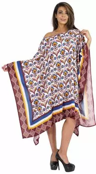 Свободные пляжные платья-кафтаны Moomaya для женщин, повседневный купальник из кафтана, прикрытие L белый