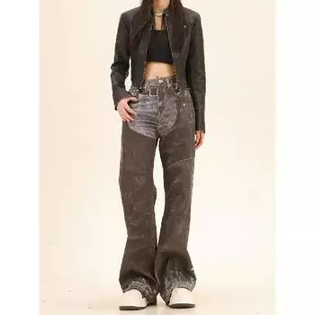 Свободные повседневные брюки мужские корейские модные универсальные брюки широкие брюки длиной до пола S чёрный