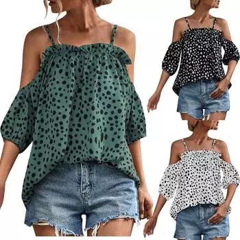 Свободные повседневные топы без бретелек с одним шейным ремешком и рюшами на плече L чёрный