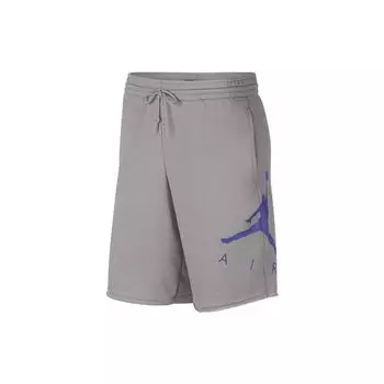 Свободные прямые шорты Air Jordan с принтом логотипа и шнурком средней посадки, мужские брюки серого цвета AJ0808-027 XS
