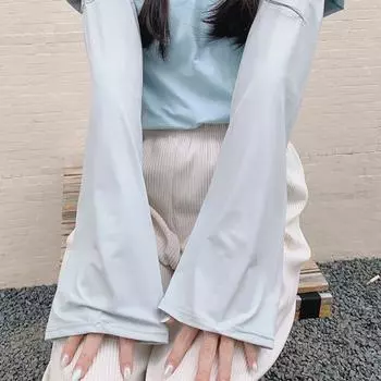 Свободные рукава Ice Silk, длинные, солнцезащитные, тонкие, длинные перчатки, летние, солнцезащитные, рукава для велоспорта синий