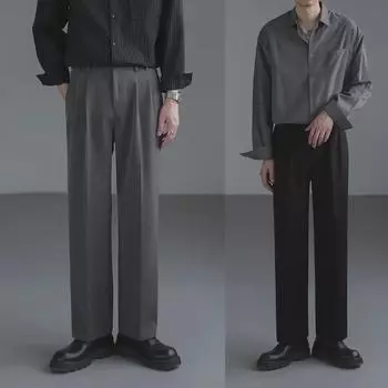 Свободные широкие брюки для мужских костюмов в корейском стиле — модные, красивые, высококачественные прямые брюки XL