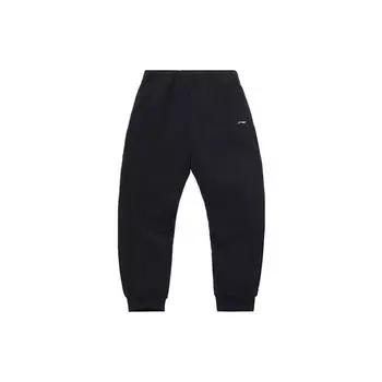 Свободные спортивные брюки Li Ning Training Series с манжетами из флиса, зимние женские брюки, стандартные, черные AYKQ318-1 XL