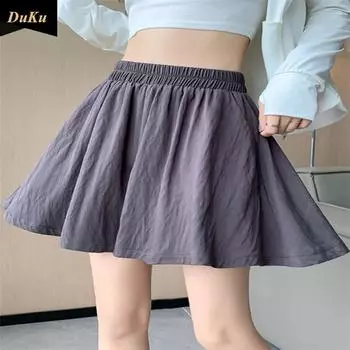 Свободные спортивные брюки, повседневные широкие брюки, женские летние новые стильные простые эластичные талии, отогнутые штанины, ветрозащитные шорты XS чёрный