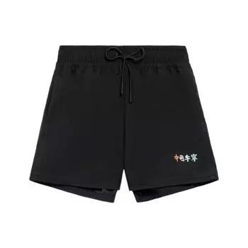 Свободные спортивные шорты с небольшим логотипом Li Ning, женские шорты, черные AKSS020-2 S