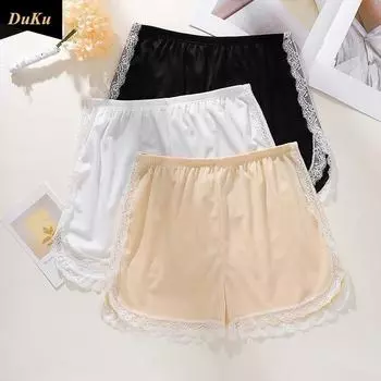 Свободные защитные брюки женщины могут носить тонкие с высокой талией свободные нижние кружева One Size чёрный