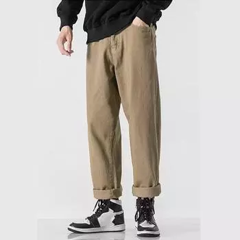 Свободные зауженные брюки-карго для мужчин из хлопчатобумажной ткани для походов и работы плотника 4XL чёрный