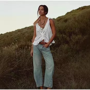 Свободные женские брюки прямого покроя с высокой талией, модные светло-голубые брюки на пуговицах 2025 года, весенняя модная женская одежда S светло-синий