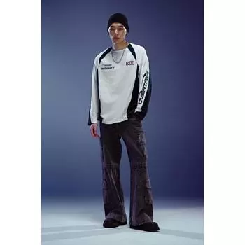 Свободный джерси-топ HM белый черный XS