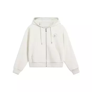 Свободный кардиган с капюшоном и вышитым буквенным принтом Li-Ning, женские топы Off-White AWDT828-1 L