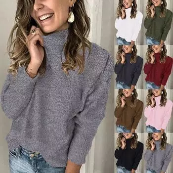 Свободный осенний свитер, женский вязаный свитер, пуловер, модные однотонные топы 3XL белый