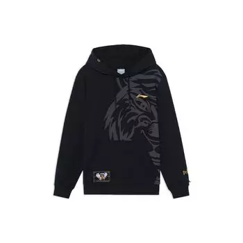 Свободный пуловер с капюшоном Li-Ning для бадминтона, мужские топы, черный AWDS529-2 L