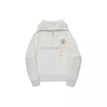 Свободный пуловер с принтом Li Ning, женская толстовка цвета Off-White AWDT698-5 XL