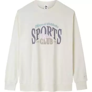 Свободный свитер с круглым вырезом и длинными рукавами Anta Lifestyle Series с буквенным принтом, женская толстовка Stone-White 162438704-1 L