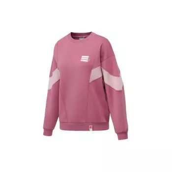 Свободный свитер серии Li Ning Training, свитшот с круглым вырезом, женская толстовка розово-красного цвета AWDR012-4 L