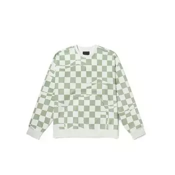 Свободный свитшот с круглым вырезом Vans в клетку, мужские топы, светло-зеленый VN00091KC1C L