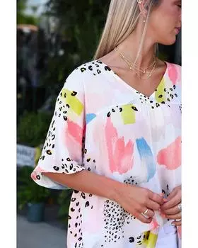 Свободный топ Azura Exchange с акварельным принтом XL белый