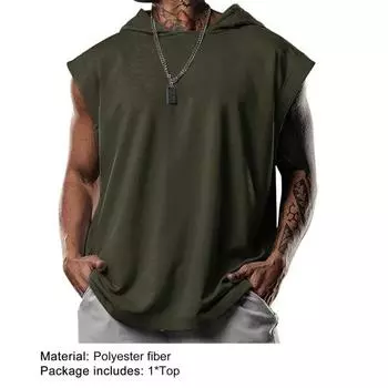 Свободный топ, повседневный свободный летний свободный топ, однотонная футболка без рукавов, топ для вечеринки L чёрный