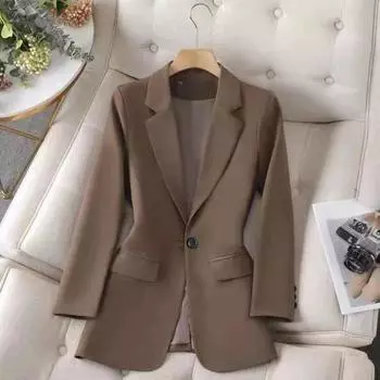 Свободный женский пиджак на одной пуговице, повседневный и универсальный, модный и элегантный стиль S чёрный