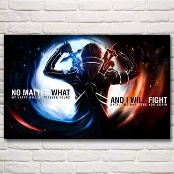 Sword Art Online Anime Ideo Games Kirigaya Kazuto Art Silk Poster Prints Home Decor Живопись Произведения современного плаката без рамки 20*40cm