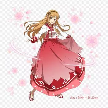 Sword Art Online Memory Defrag Асуна Асуна Кирито Железные нашивки для одежды Аппликации Наклейки на одежду Термочувствительные индивидуальные патчи