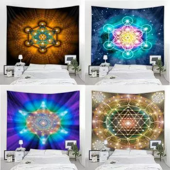 Священный стиль настенный гобелен тканевый гобелен ковер гексаграмма узор гобелен ткань Настенный декор 100x75cm